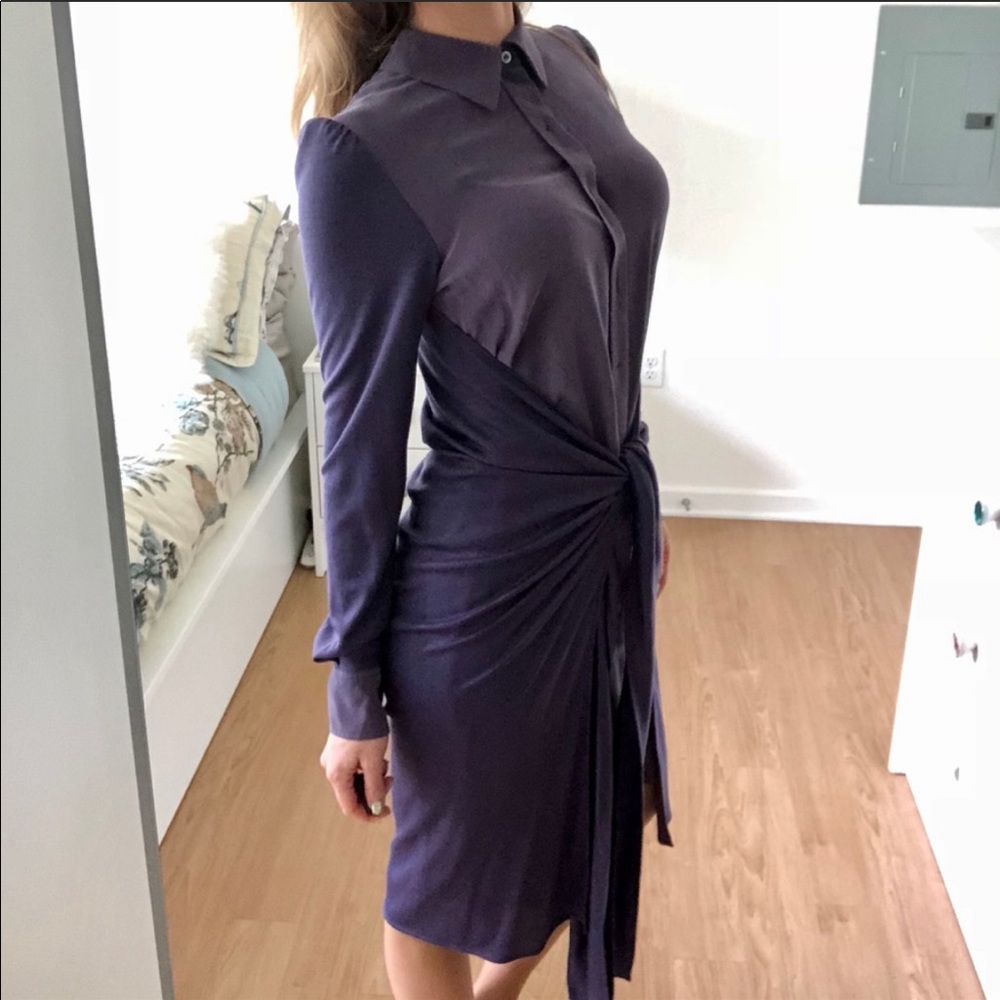 Sportmax dark purple tie dress - Picture 2 of 8